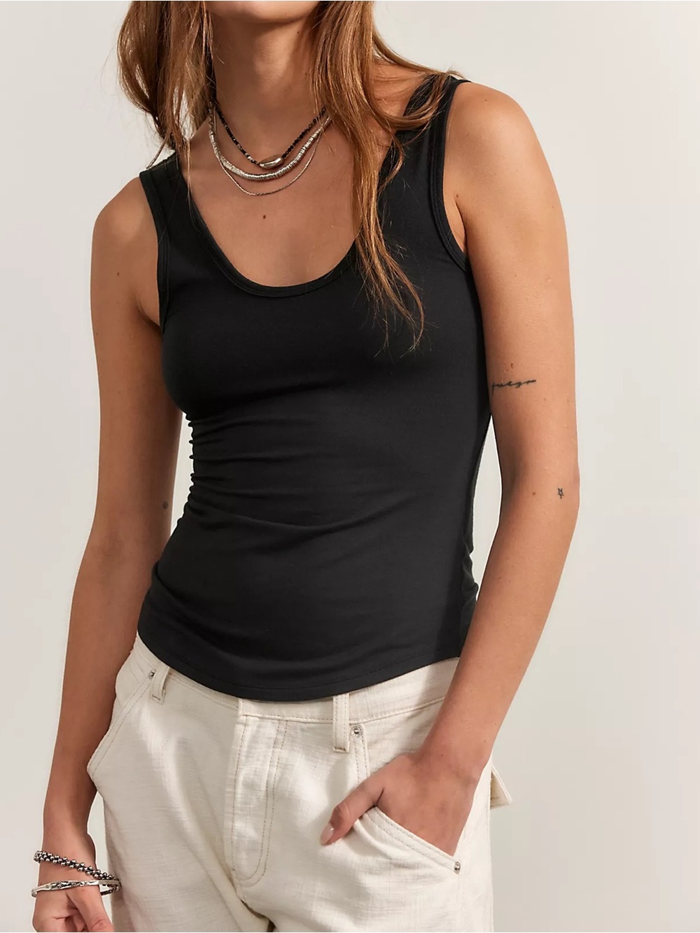 Free People Yumi Tank, Black - Small